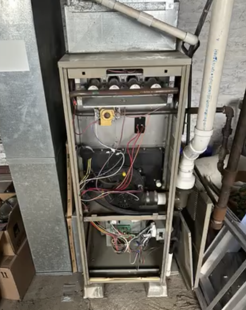 Furnace diagnostic in progress by Willpower Contracting