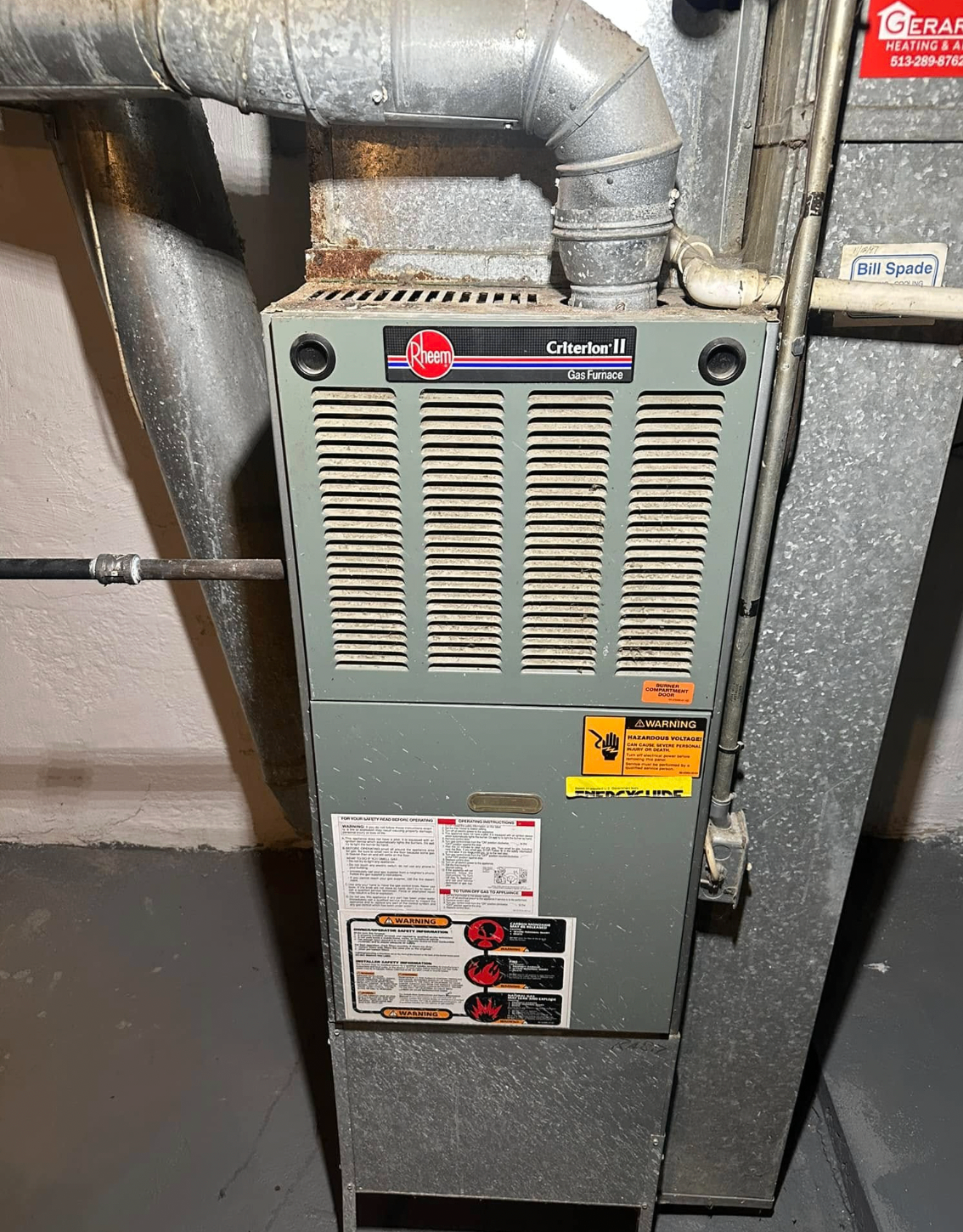 Rheem Criterion II gas furnace serviced by Willpower Contracting